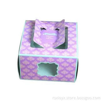 Plastic Window Recycled Paper Boxes , Purple Portable Birth